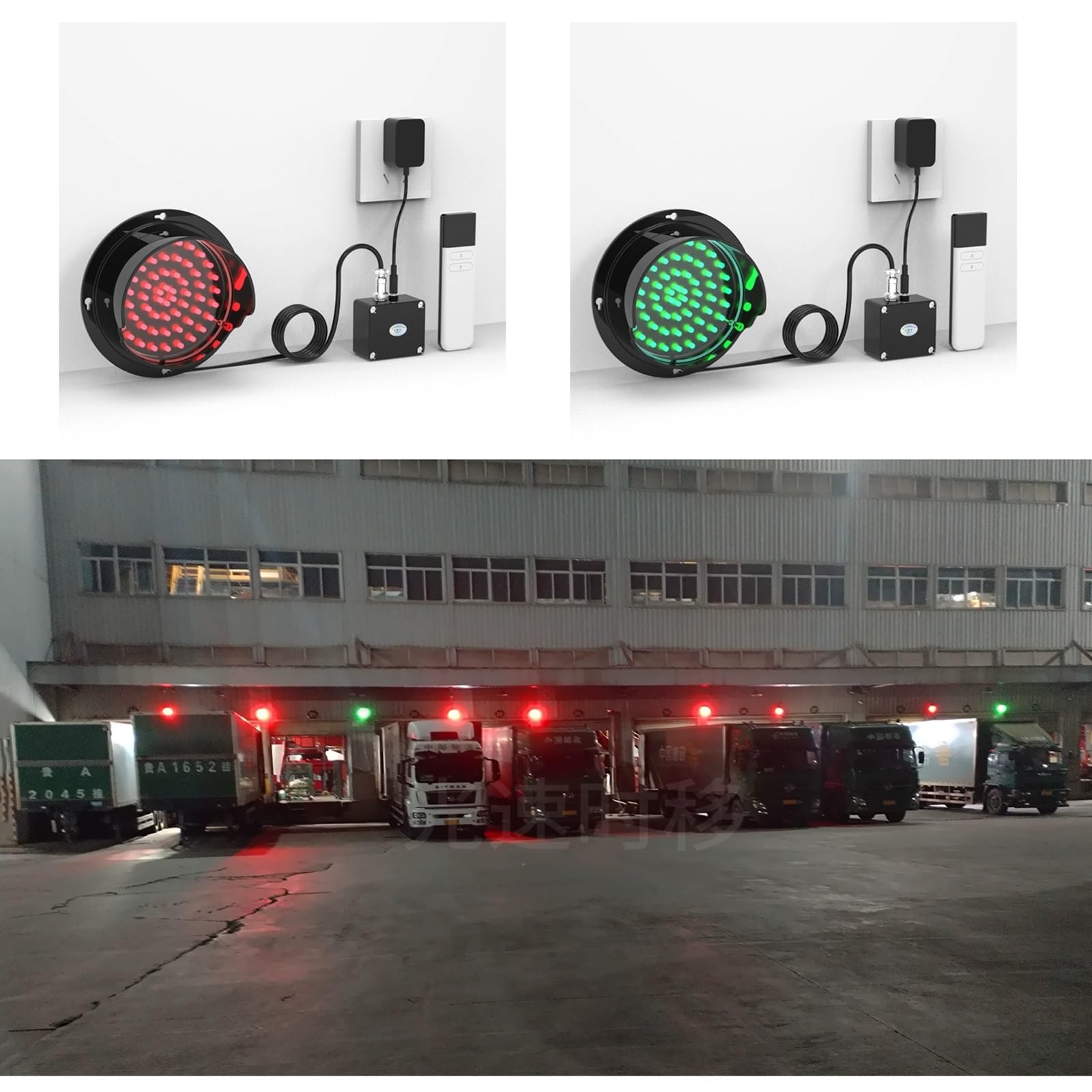 Semaforo a LED con Telecomando, Luce di Stop Rossa/Verde 2 in 1, Lampada di Segnalazione Industriale, Luce di Segnalazione del Traffico per Banchine di Carico, per Interni ed Esterni(100mm/4in)