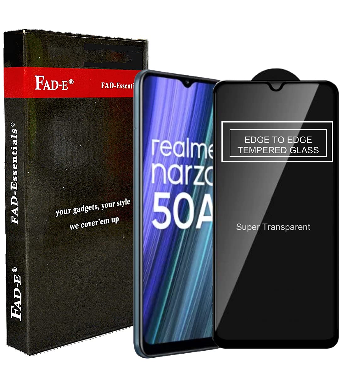 FAD-E Tempered Glass Screen Protector Guard for Realme Narzo 50A / 50i / 30A (Transparent), Edge to Edge Full Screen Coverage (B09HM5JHWR) Amazon Price History, Amazon Price Tracker