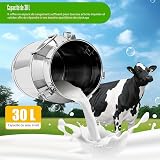 Pot à Lait Inox 30L – Seau Alimentaire Acier Inoxydable 201 avec 3 Verrous Étanche, Bidon à Lait Grande Capacité, Fut Inox Étanche Transport Poignées, Stockage Liquides Solides - 3