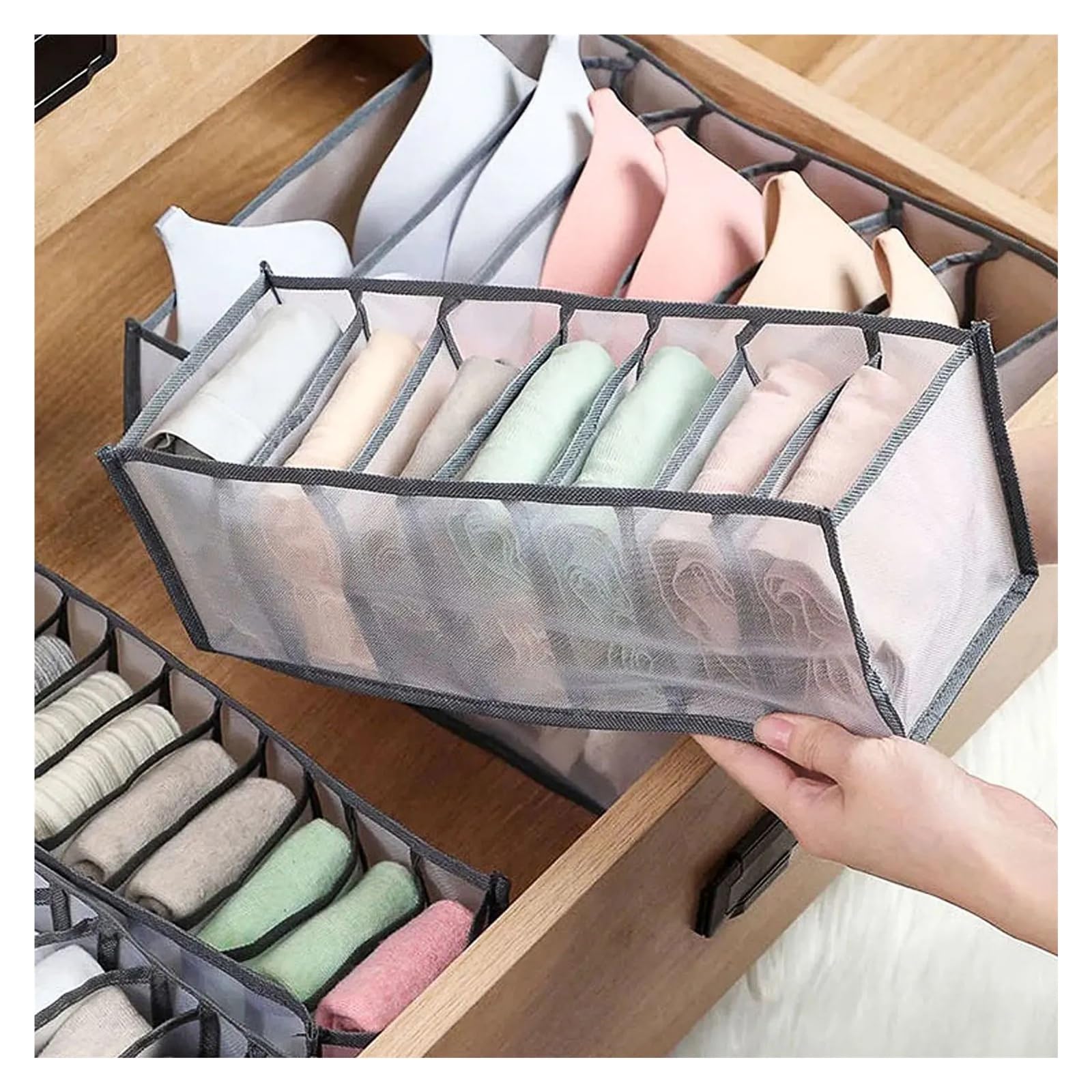 Unterwäsche-Schubladen-Organizer, Aufbewahrungsbox, faltbar, Schrank-Organizer, Schubladenteiler, Aufbewahrungsboxen for Unterhosen, Socken, BHs