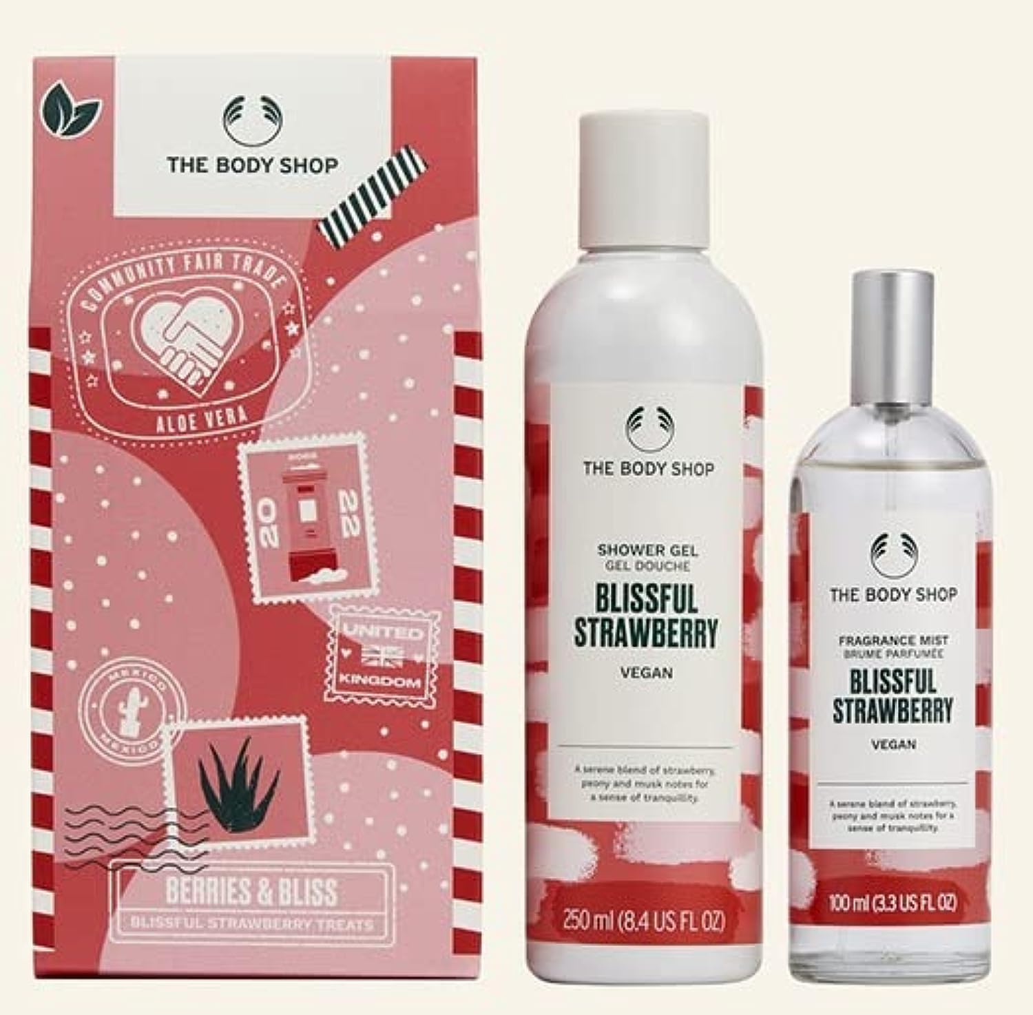 The Body Shop Berries & Bliss Blissful Strawberry Mist Shower Gel 2-Pieces Gift Set