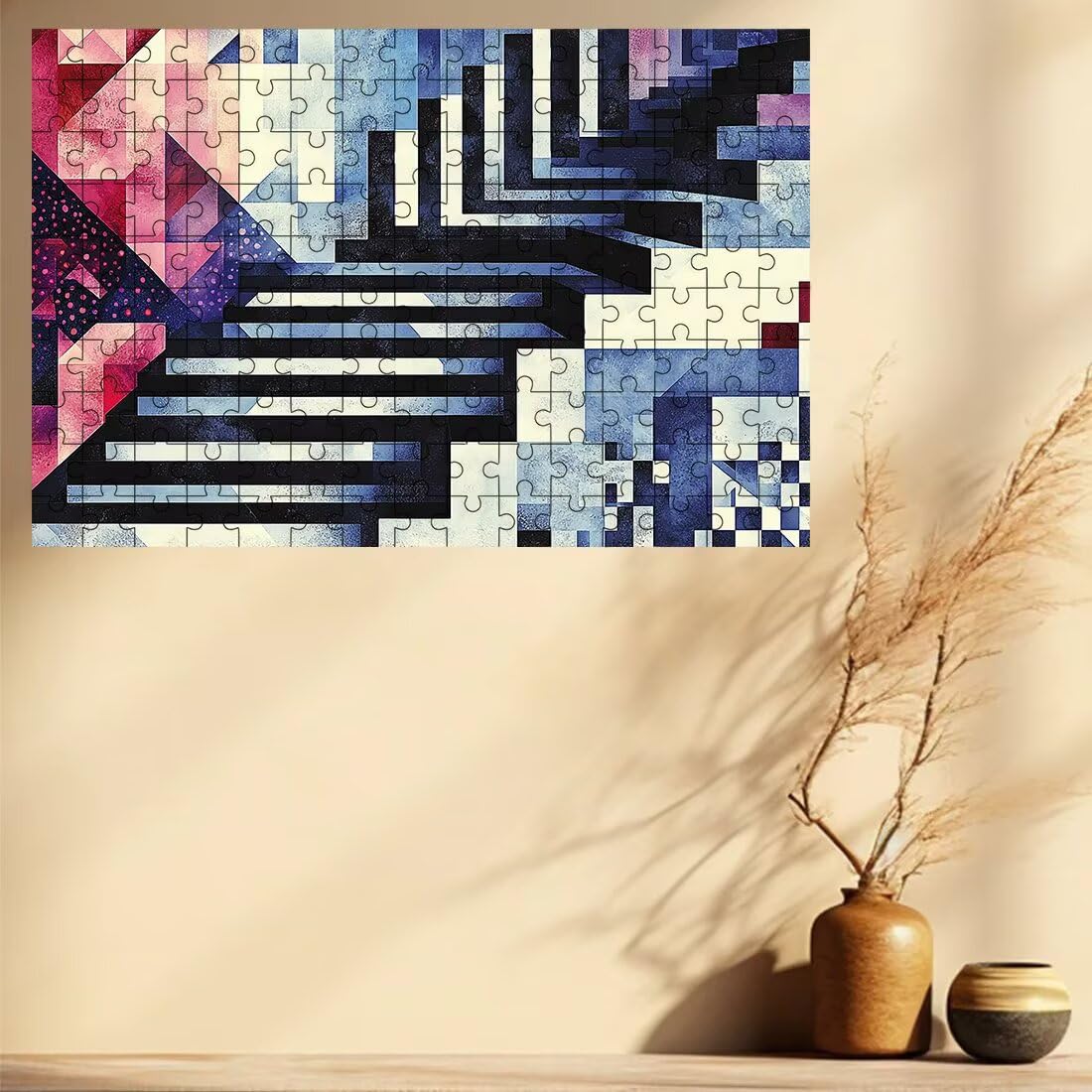 Puzzle dla dorosłych 1500, geometryczne układanki, 1500 sztuk, dla dorosłych, niemożliwe, wymagająca gra dla całości, drewniane puzzle na prezenty dla kobiet, motyw dekoracyjny: abstrakcyjny, 1972