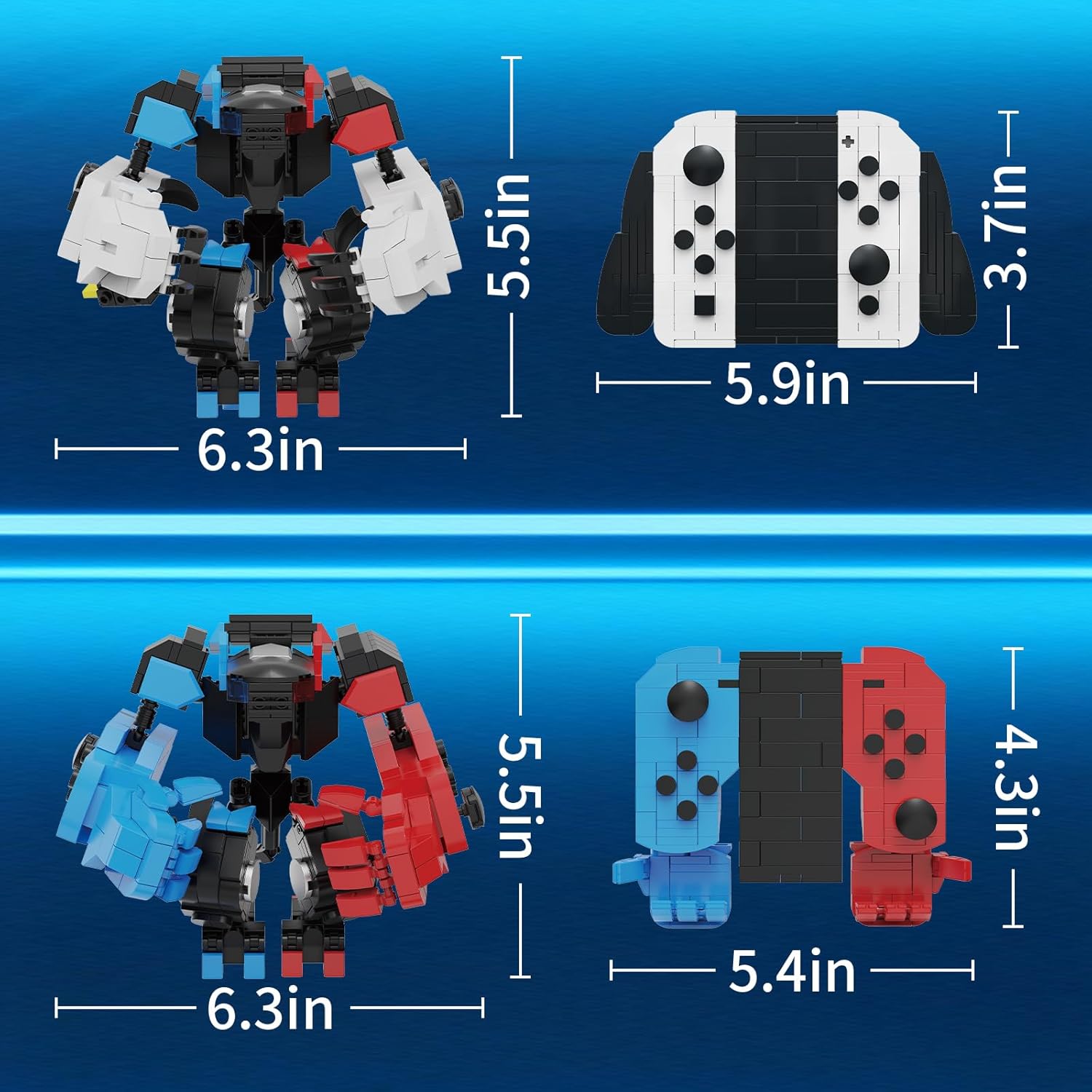 2 in 1 Transforming Classic Game Controller Mech Building Kit 707pcs, Compatible with Lego Robot Model, Birthday Party Decorations Supplies, Perfect for Collectors, Great Gift Kids Adults Boys 8-14