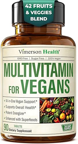 Multivitaminas veganas para mujeres y hombres  Suplementos multivitamínicos y multiminerales para energía, concentración y salud general. Vitaminas