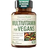 Vegan Multivitamin for Women & Men - Essential Multivitamins & Multiminerals 90 Tablets with Vitamin B12, A, D, C, Zinc, Magnesium & More for Total Body Wellness - 23 Key Nutrients & Vitamins