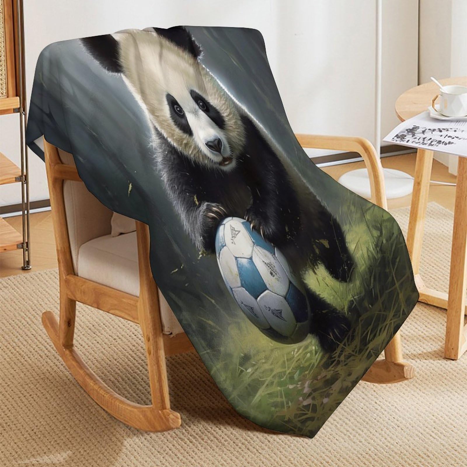 Plaid Couverture De Animal Panda en Flannel Polaire 1 Pièce Moelleux Douce Chaude Facile À Manipuler pour Lit Canapé Chambre Balcon Voyages Bébé Feuteille（180×200cm）
