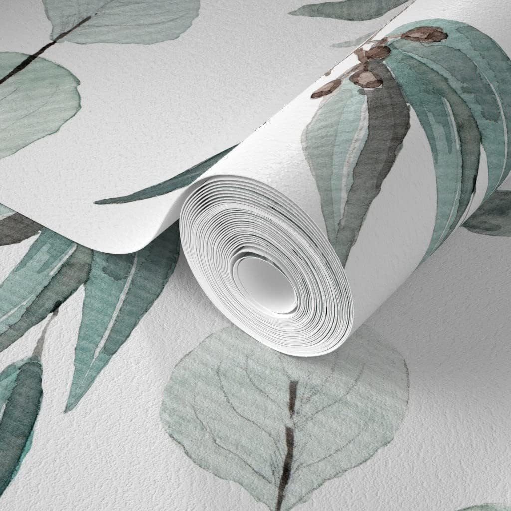 Commercial Grade Wallpaper 27ft x 2ft - Botanical Eucalyptus Australian Nature Traditional Wallpaper by Spoonflower