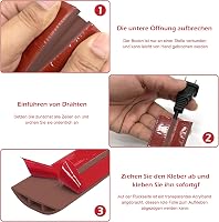 IGTOPS Öntapadós Padlókábel Védő, Barna Fa Mintázatú PVC, Méretre Vágható, Csúszásgátló Kábelcsatorna, Beltéri-Kültéri Használatra, 50mm x 1 2