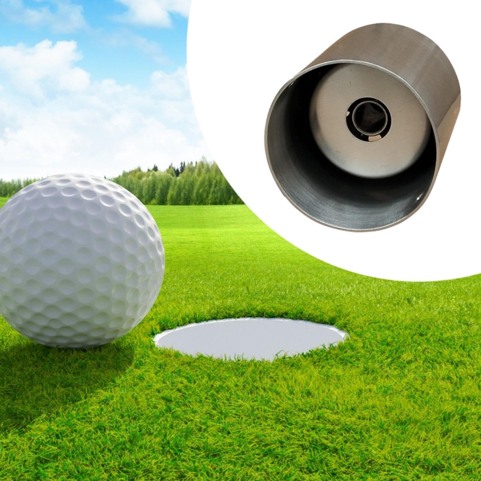Cup per Pratica Putting Green Tazza da Golf Acciaio Inox Accessorio Resistente E Portatile Allenamento Putt per Adulti E Principianti Adatto