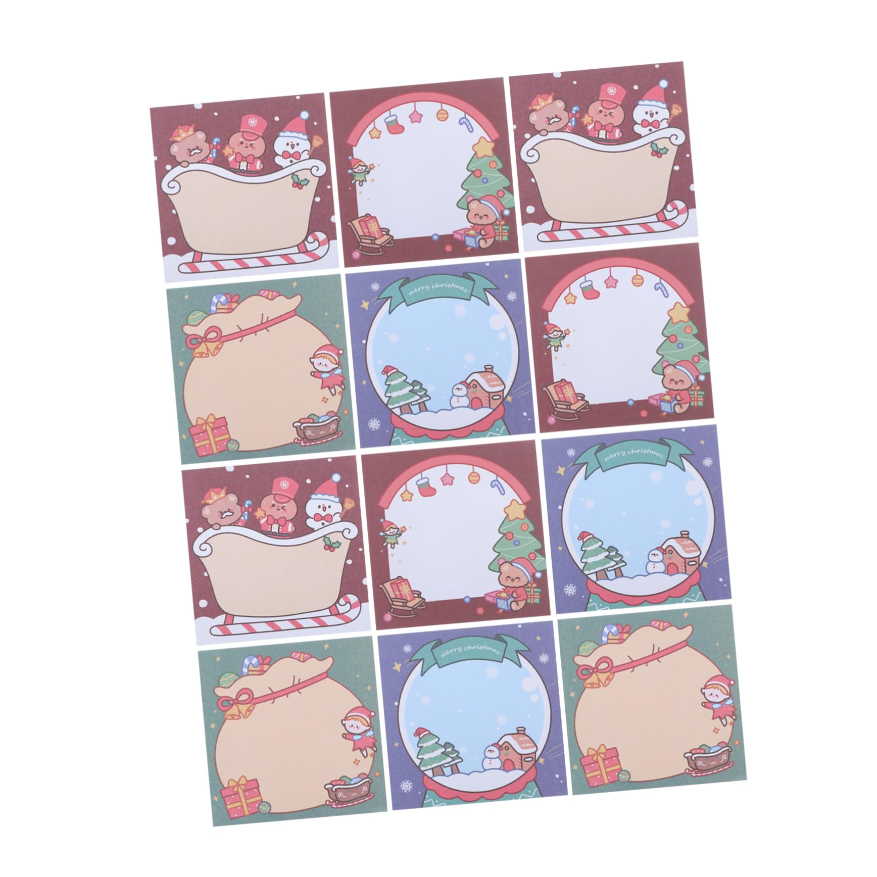 Tofficu 60piezas Notas Adhesivas Navideñas Decorativas y Coloridas Para Mensajes Para Fiesta De Navidad y Decoración De Escritorios
