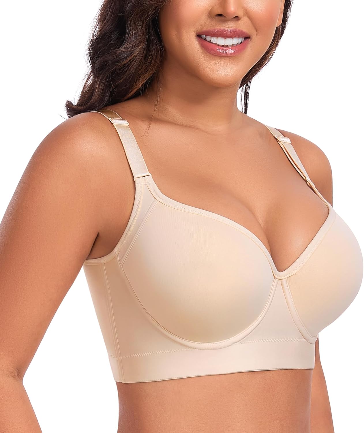 DotVol Women's Push Up Full Coverage Underwire Support Everyday T-Shirt Bra Hide Back Fat - Image 6