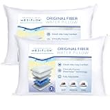Fiber Water Pillow - Adjustable Pillow for Neck Pain Relief, Pillow for Side, Back, and Stomach Sleepers, The Original Inventor of The Water Pillow, Clinically Proven Bed Pillow (2 Pillows)