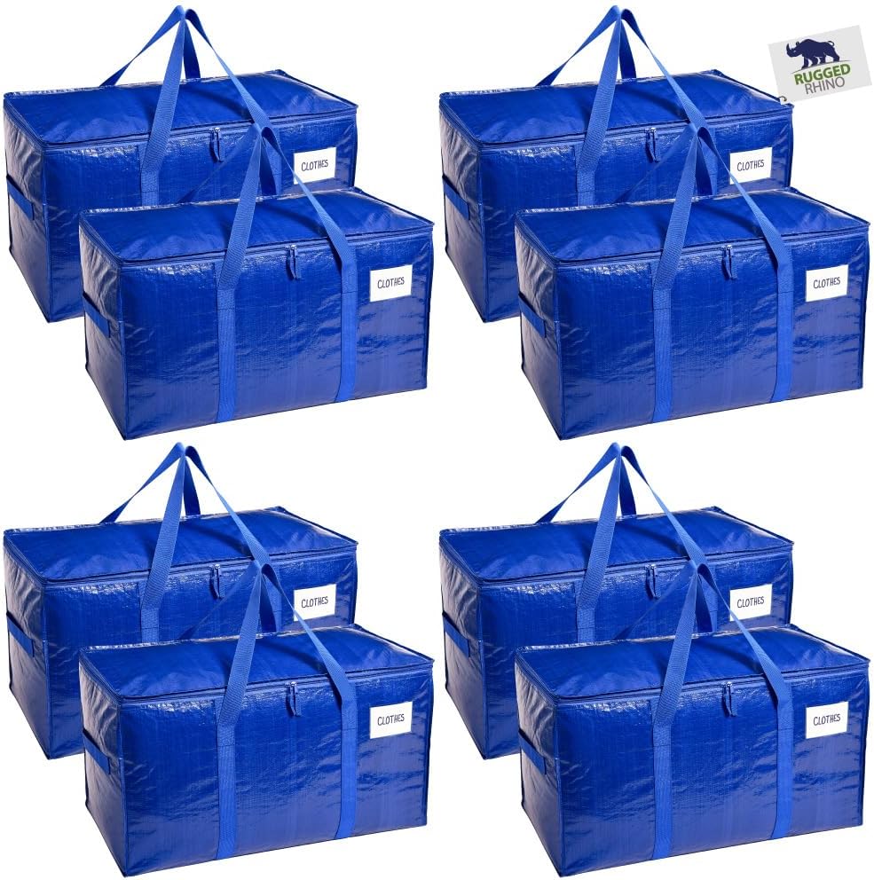 Rugged Rhino Heavy Duty Extra Large Moving Bags 50lb 8 Pack