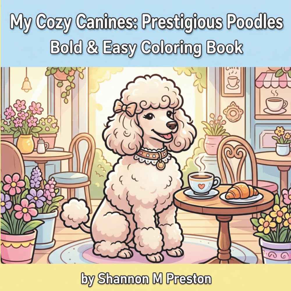 My Cozy Canines: Prestigious Poodles: A Relaxing, Bold and Easy Coloring Book of Elegant Poodles in Charming Everyday Scenes