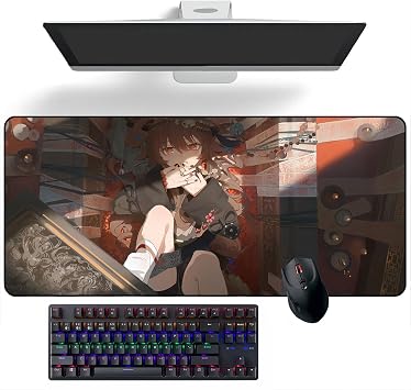 Anime Mouse pad Hu Tao Anime Desk Mat Keyboard Mat Large Mouse Pads Rubber Mouse Mats, 400mm*900mm*3mm
