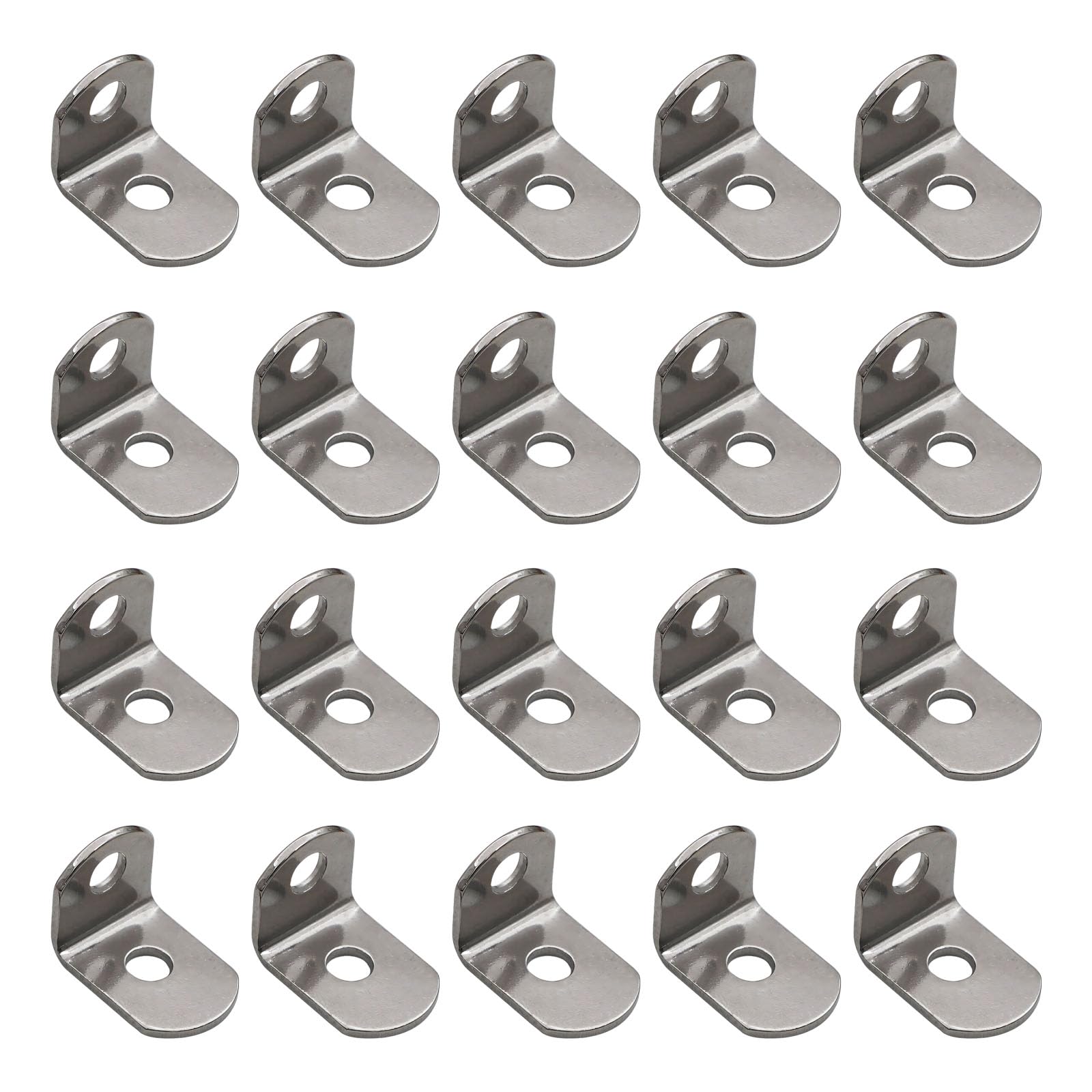 Mekalero L 20Pcs Shaped Stainless Stee Corner Brace Angles Brackets Wood Board Connector For Furniture Mounting Meta Corner Brace
