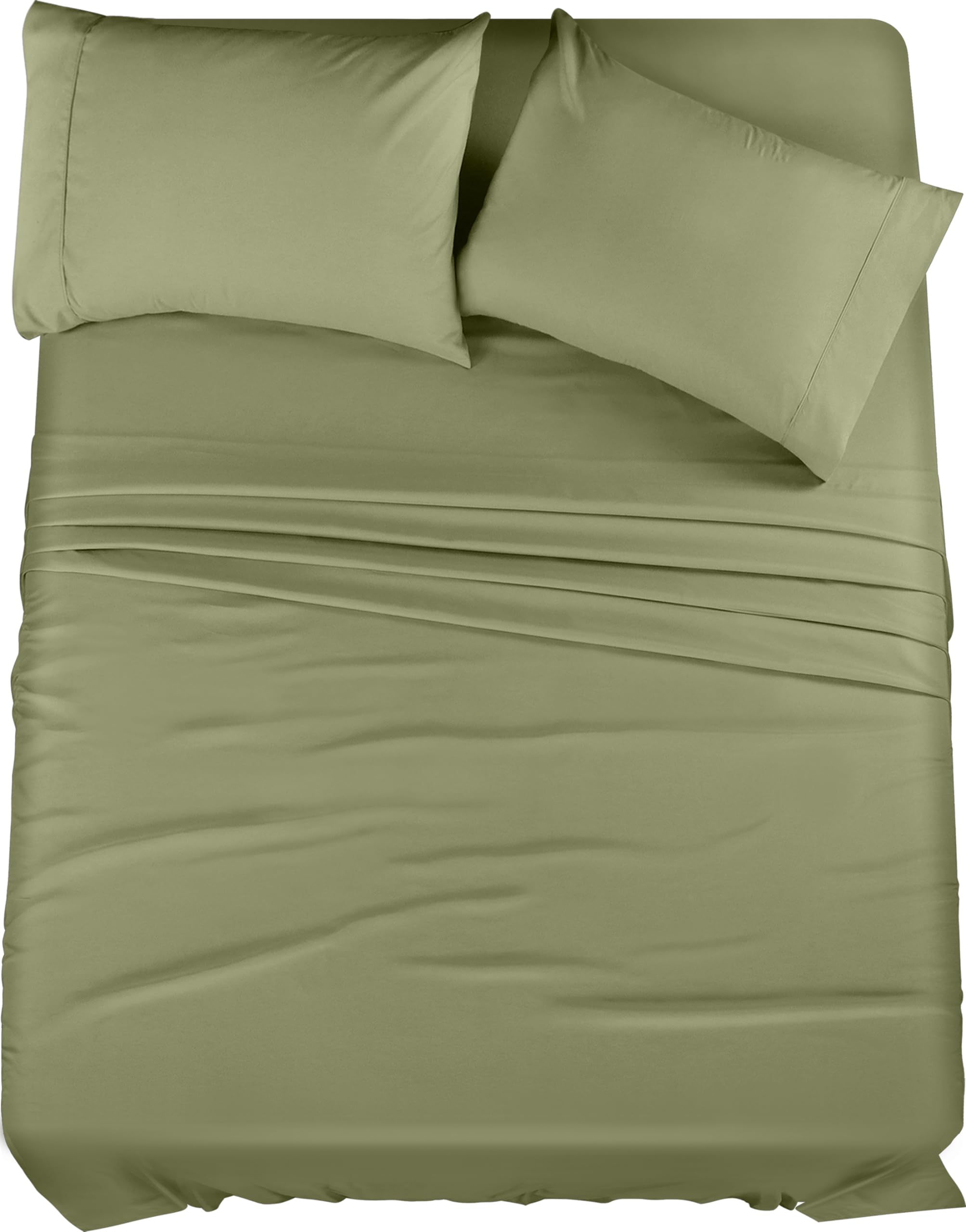 Utopia Bedding King Sheet Set – 4 Piece Bed Sheets for King Size Bed, Soft and Breathable Microfiber, Includes 1 Fitted Sheet, 1 Flat Sheet and 2 Pillowcases (Olive)