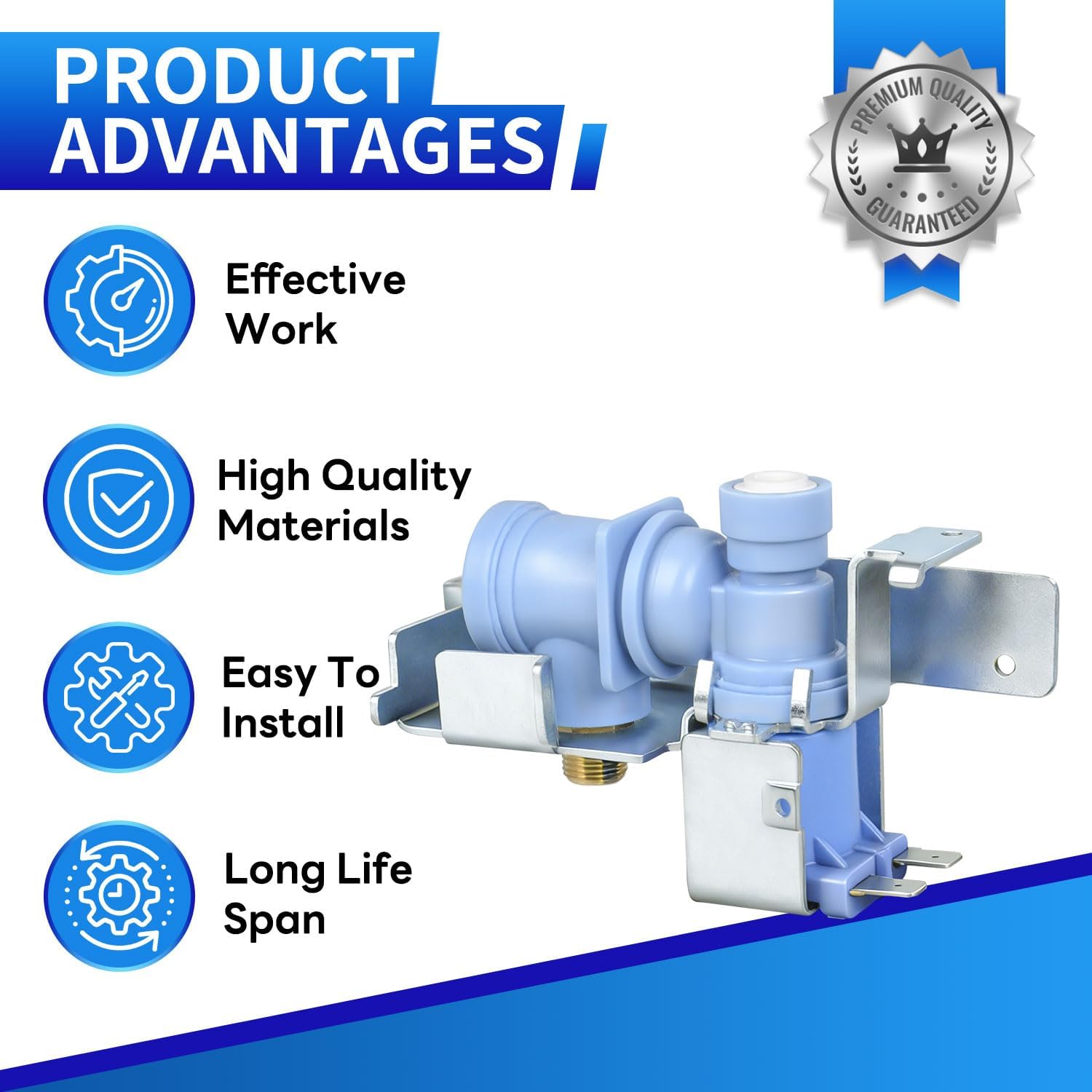 WR55X11128 Upgraded Refrigerator Water Inlet Valve Compatible with GE Replace AP5669367, 3033139, PS6883668