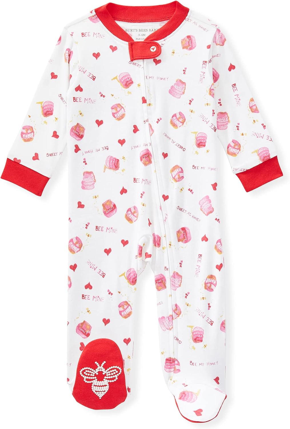 Burt's Bees Baby Baby Girls Sleep and Play Pajamas, 100% Organic Cotton One-piece Romper Jumpsuit Zip Front Pjs