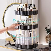 Vista 2 de 3 Tiers Bathroom Organizer Countertop Storage Spinning, 360 Rotating Makeup Organizer for Vanity, Large Capacity Perfume Organizers and Skincare