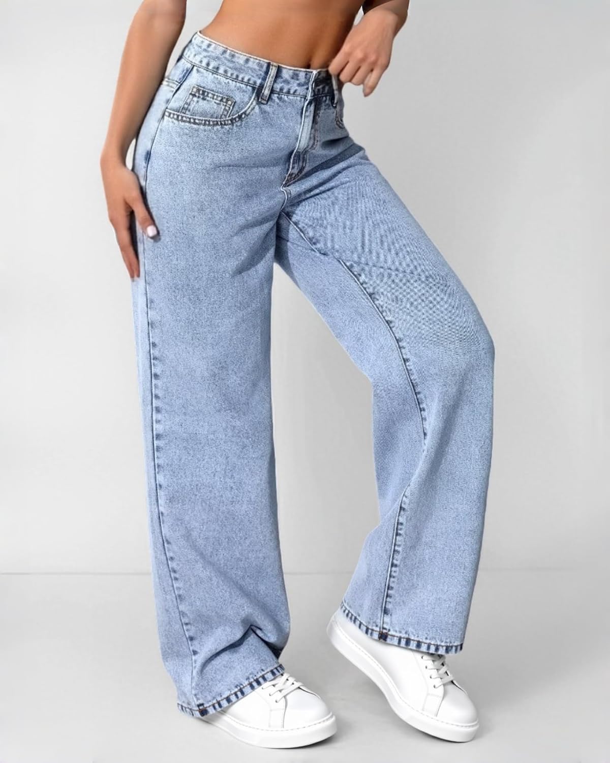 Baggy Jeans Woman Vintage Wide Leg Loose Fit Denim Pants Comfortable Strech Mid Waist Boyfriend Jeans - Image 2