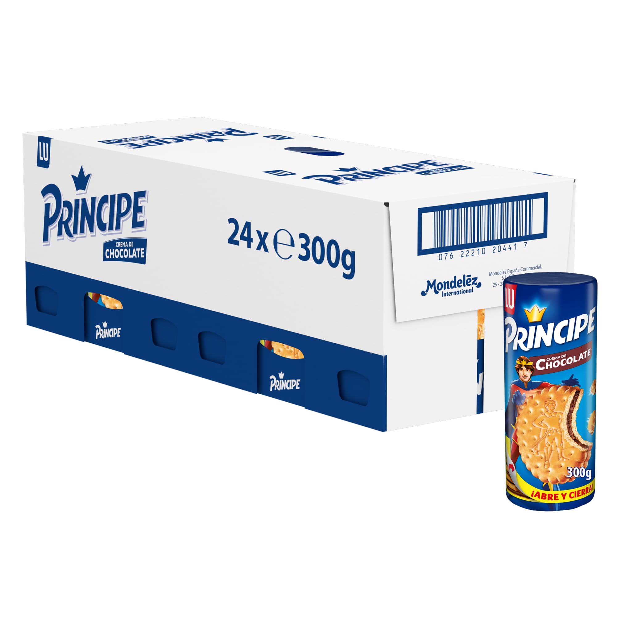 Príncipe Original, Galletas Sándwich Rellenas de Crema de Chocolate con Leche, Pack 24 x 300g