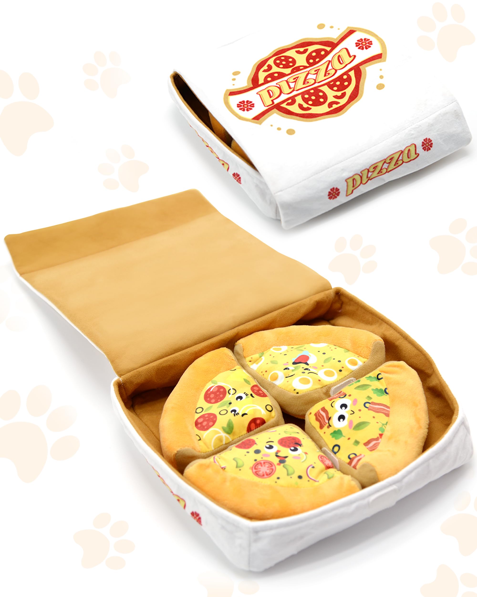 Kenuak® Pizza Juguetes para Perros Grandes, Juguete Perro Chirriante, Juguetes Perro Resistentes, Juegos para Perros, Peluche Perro, Juguete Perro Indestructible, Juguete Interactivo Perro