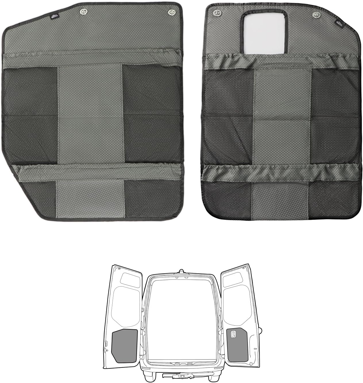 Rear Door Storage Bags (Pair) for 2019-2026 Mercedes-Benz Sprinter VS30,Rear Door Storage Panels,Lower