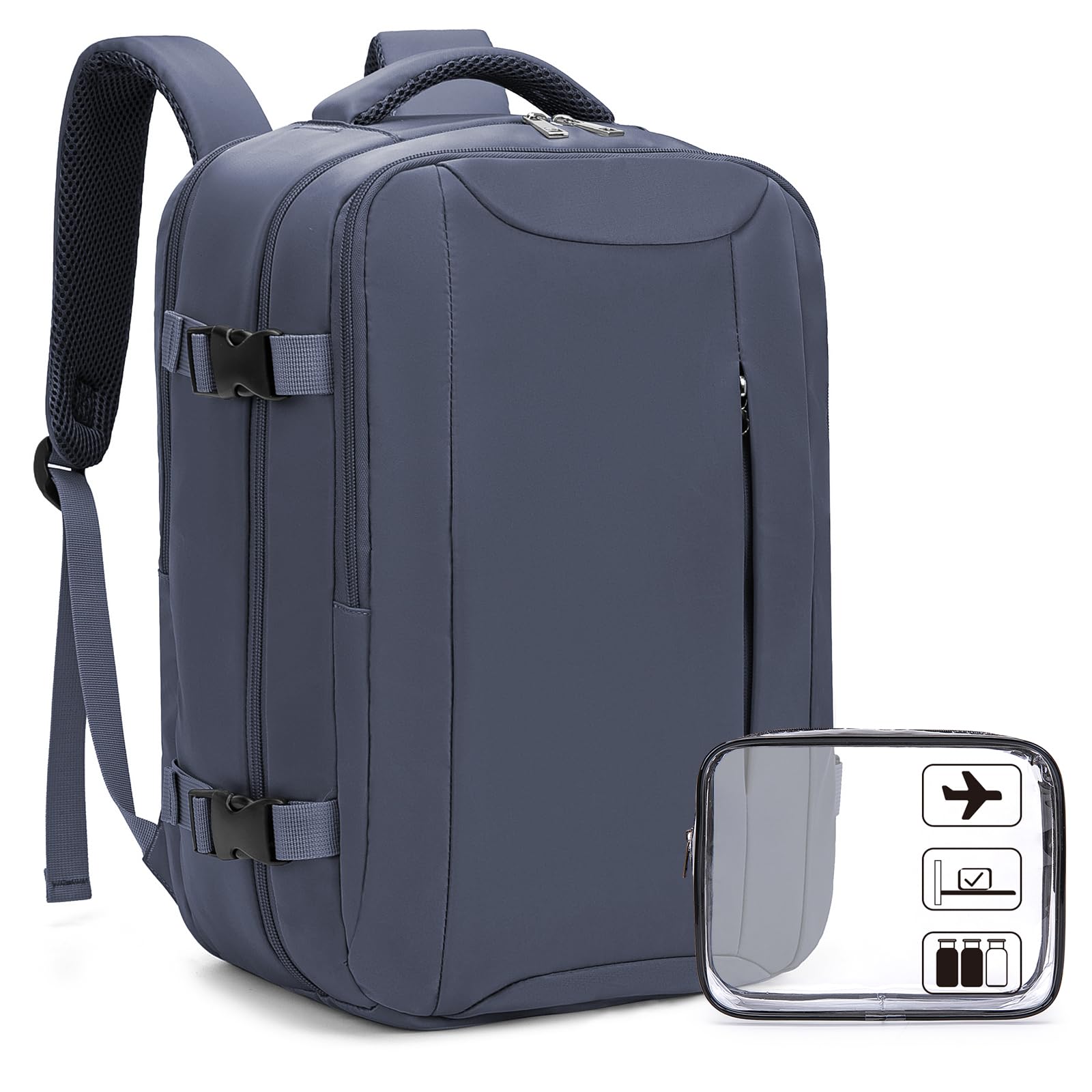 Xkdoai for Easyjet Cabin Bag 45x36x20, Travel Backpack with TSA Approved Clear Bag, Carry-ons Cabin Backpack for Travelling Underseat Cabin Bag Laptop Backpacks Luggage Set — view 16