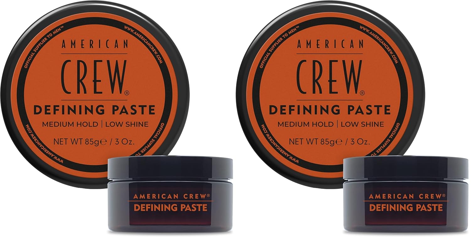 AMERICAN CREW Men's Hair Defining Paste,Like Hair Gel with Medium Hold-Hair Gel & Low Shine,3 oz,(Pack of 2)