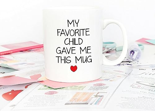 Miniatura 4 de 5Aup Taza con texto en inglés "My Favorite Child Gave Me This ", regalo de Navidad de parte de hija, hijo y niños, regalo de cumpleaños para papá,