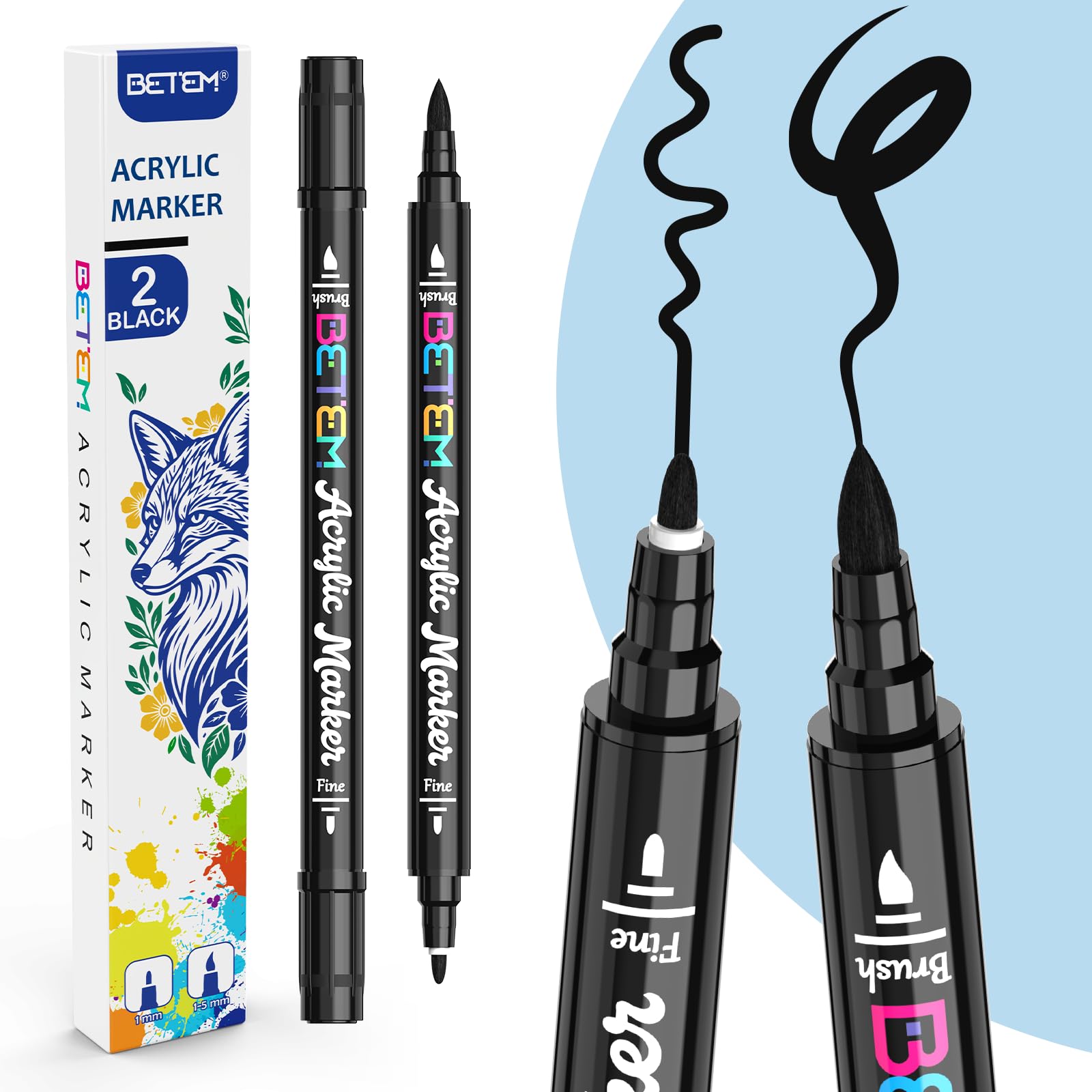 Betem Dual Tip Acrylic Paint Pens - bar tools and drinkware | Mubboo