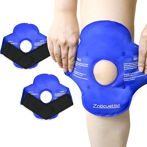 Paquete de hielo de rodilla para lesiones, gel reutilizable para terapia de frío y calor, envolturas de compresión para aliviar el dolor, artritis,