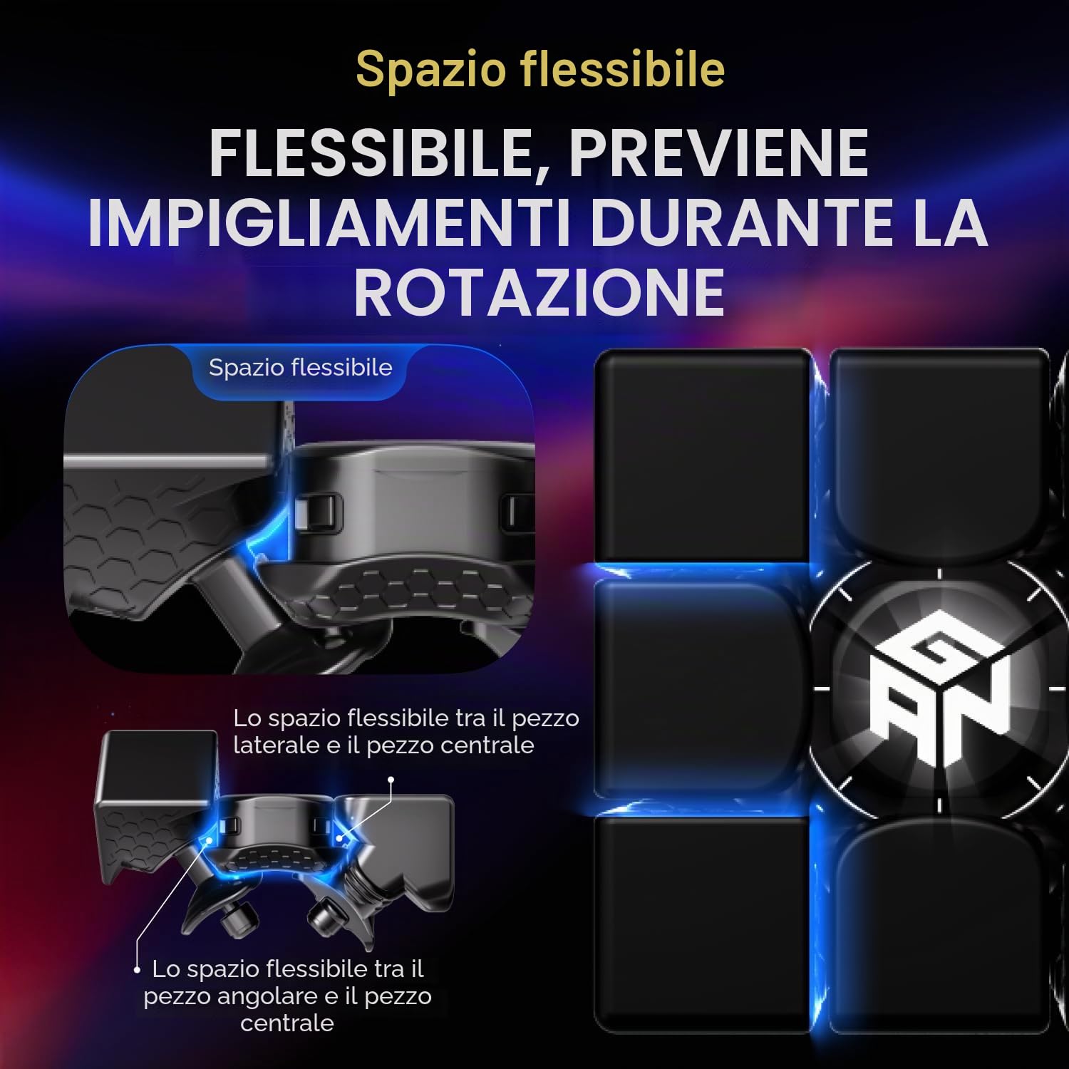 GAN16 Maglev Cubo di Velocità Professionale Magnetico Cubo Gan 3x3, 88 Punti Magnetici Speed Cube per 72 Livelli di Regolazione della Tensione, Adatto a Principianti ed Giocatori Professionisti