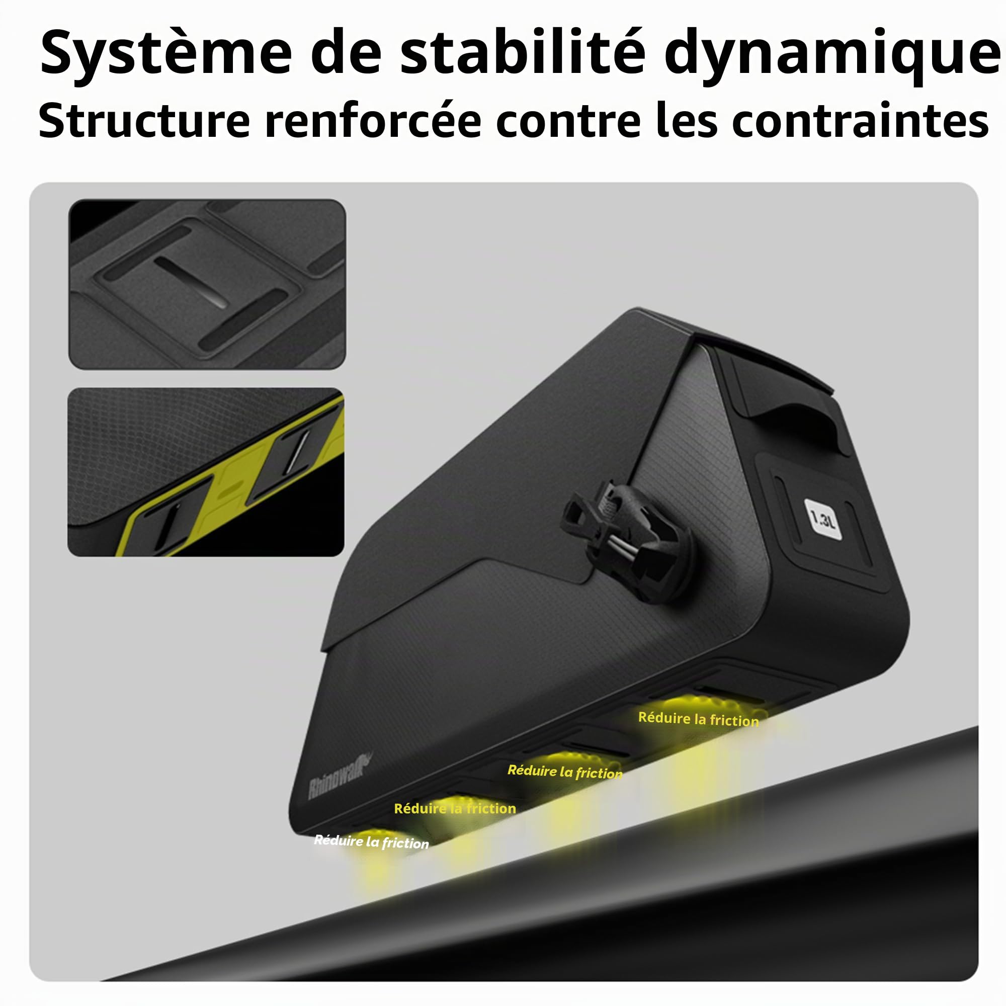 Rhinowalk Sacoche de cadre de vélo Sac triangulaire de vélo étanche sous le tube supérieur Sacoche de rangement avant Bikepacking