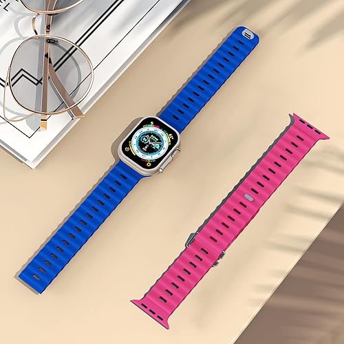 Miniatura 62 de Compatible with Apple Watch Ocean Bands 38mm 40mm 41mm 42mm 44mm 45mm 46mm 49mm Soft Silicone Wristbands Replacement Strap for iWatch Ultra 2 Ultra