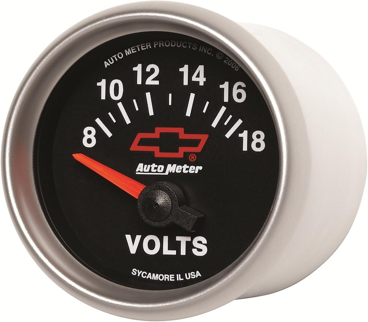 Auto Meter 3692-00406 GM Performance Parts Red 2-1/16" 8-18 Volts Short Sweep Electric Voltmeter Gauge