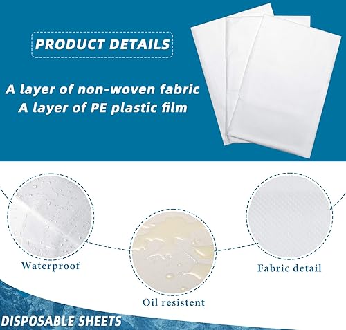 Miniatura 2 de Tatuo 50 piezas de sábanas desechables de 31 x 70 pulgadas, sábanas de cama para masaje, tela no tejida para spa, pestañas, salón de belleza