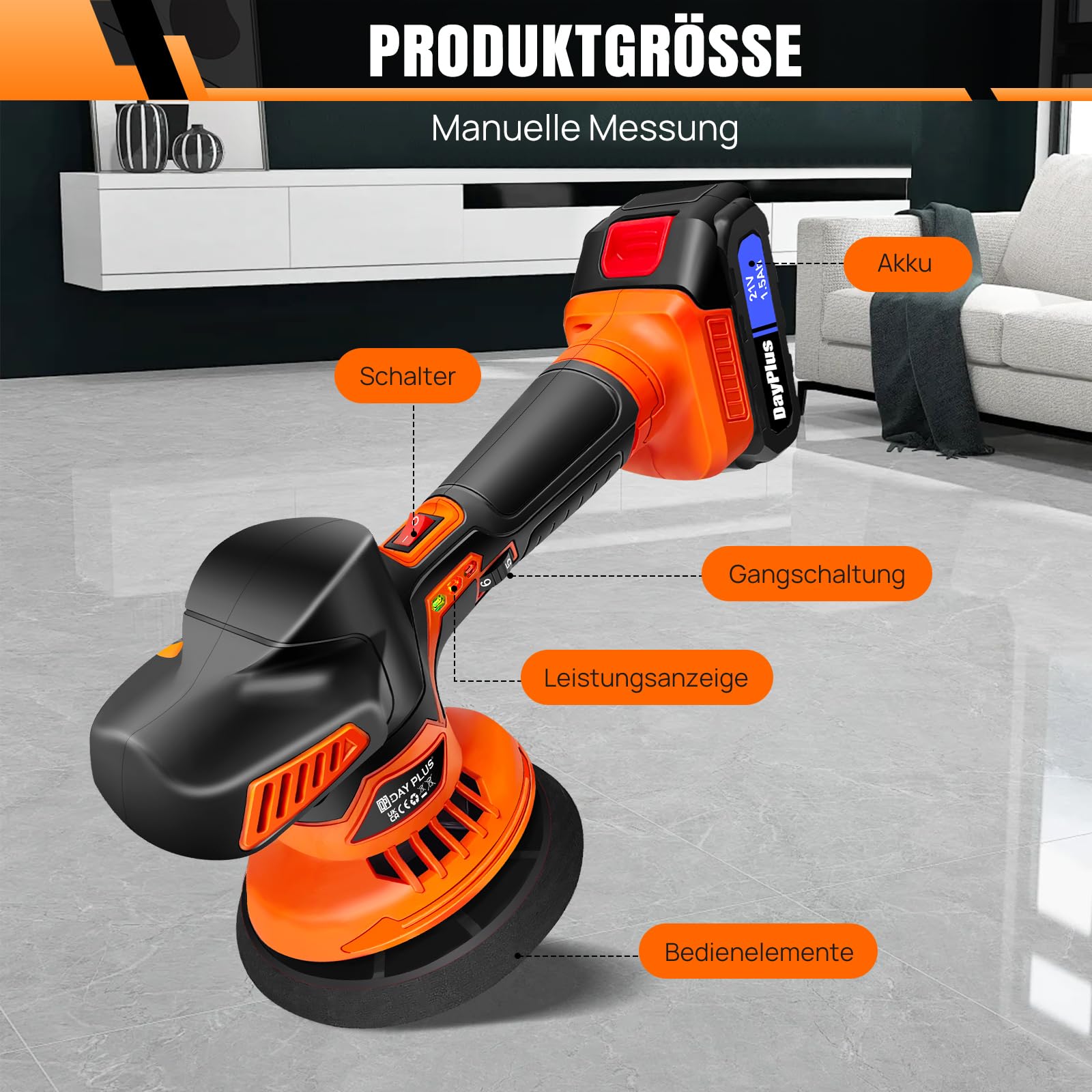 Pulidora de batería para coche, 6 velocidades variables, juego de abrillantador para coche, 2800-5500 rpm, 24 accesorios, 2 x 21 V 1,5 Ah batería pulidora para el cuidado del coche pulido encerado