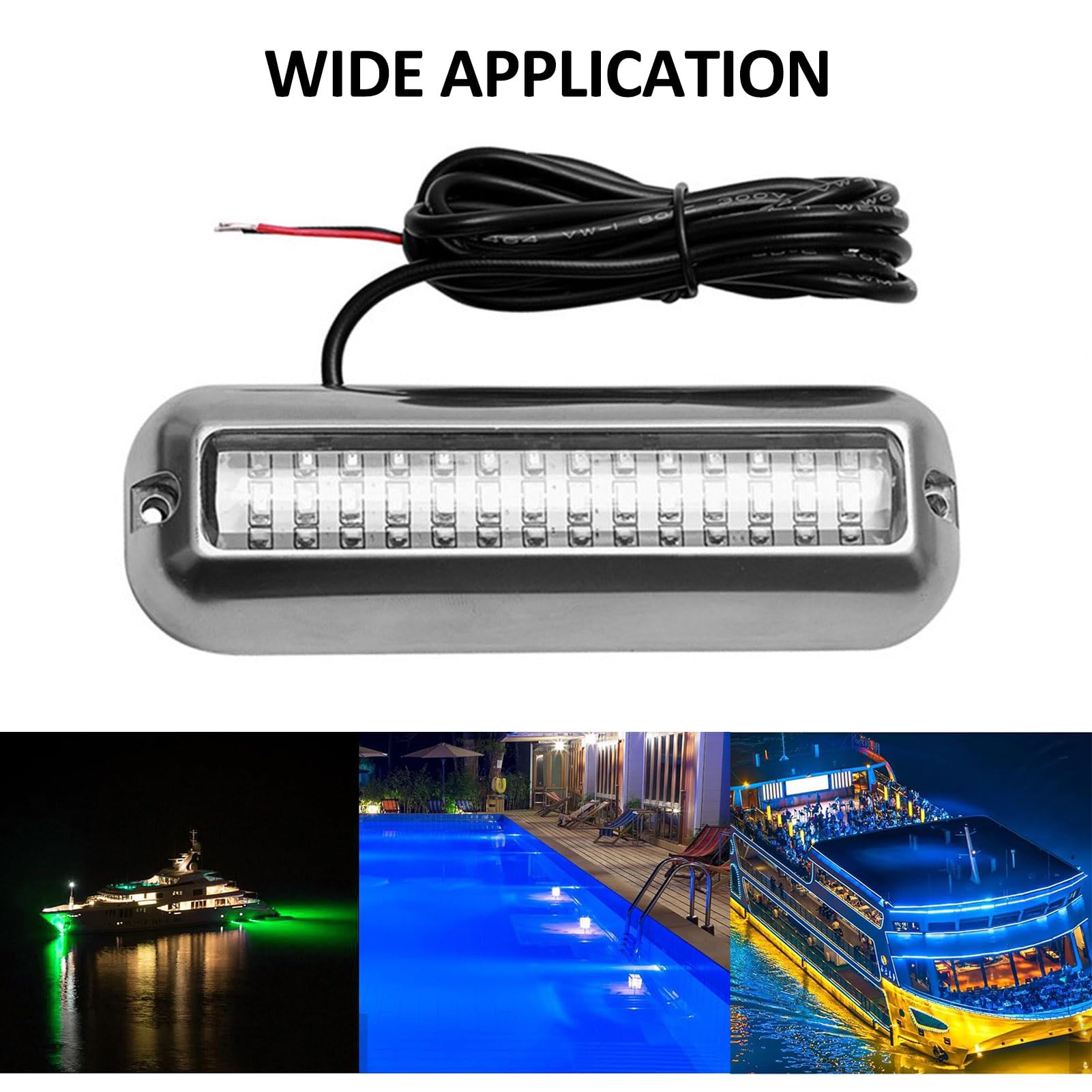 HUIOP Luci subacquee a led,Luce LED per Barca, 42 LED Impermeabile Luce Subacquea in Acciaio Inossidabile 316 per Piscina di Pontone di Poppa di Yacht (Luce Rossa)