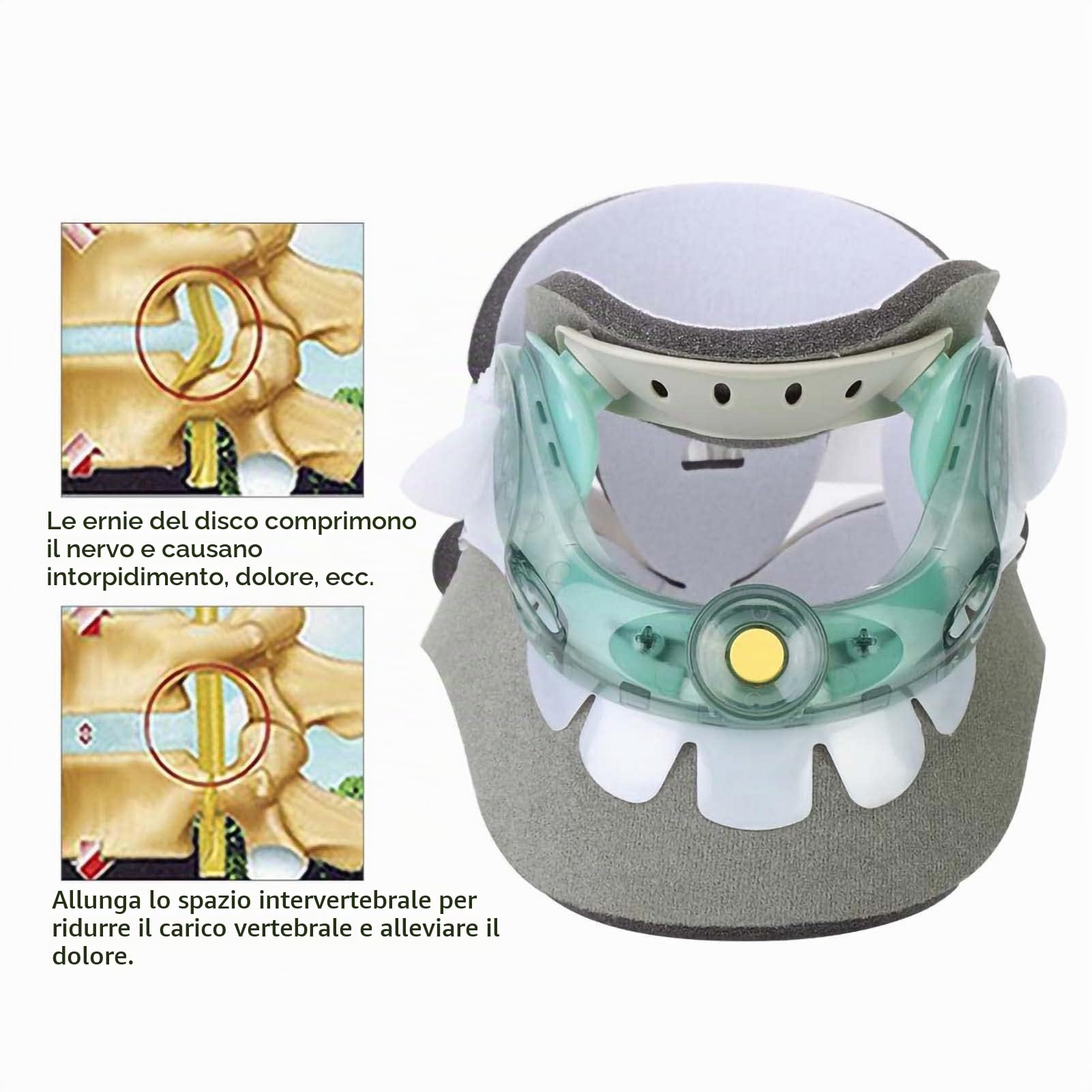 Collare Cervicale, Dispositivo di Trazione Cervicale Regolabile Neck Corrector Strumento per Recuperare la Cura del Collo del Collare Rivivere il Dolore al Collo