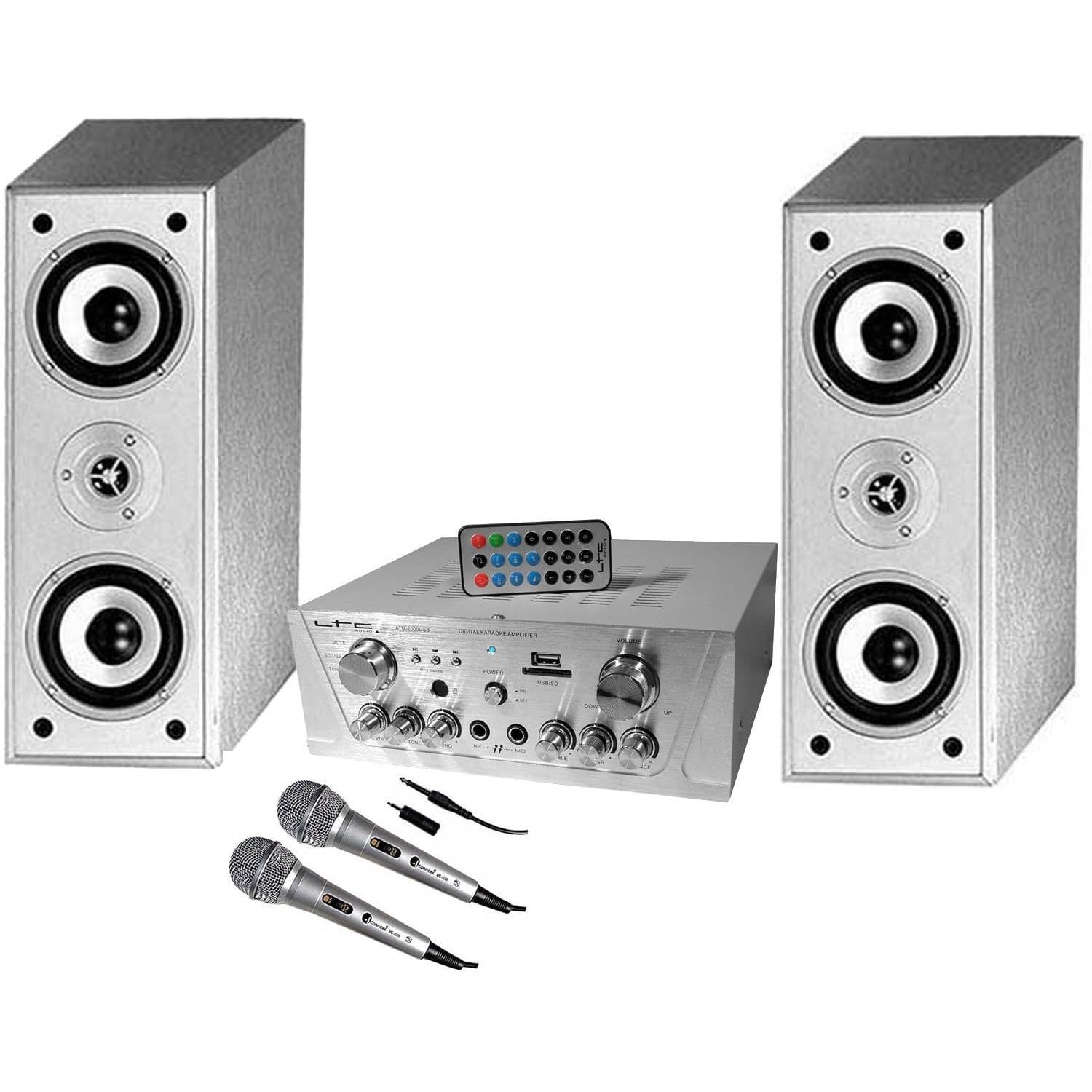 Hyundai - Karaoke kits c810-sl + amplificador atm-2000usb 100w + 2 microfonos
