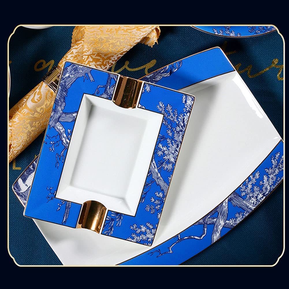 Ensemble de Vaisselle en Porcelaine Anglaise, 62 pièces, Bols, Plats et Baguettes en céramique pour la Maison (Service pour 6 à 8 Personnes) - pour Amis et fami(
