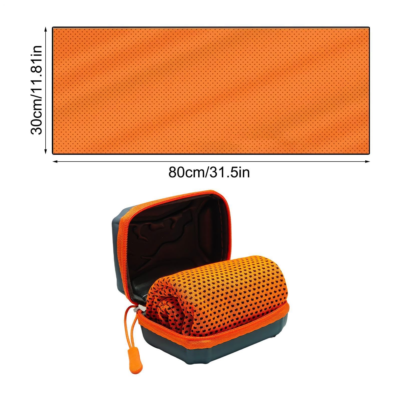 5 Pack Kühltuch Mit Aufbewahrungsbox, 30x80 Cm Kühlendes Handtuch, Kühltücher Für Den Nacken, Cooling Towel, Schnelltrocknende Kühlhandtuch Für Sommer, Sport, Fitnessstudio, Gym, Golf