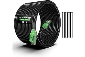 75ft Cat6 Outdoor Ethernet Cable for Direct Burial: High-Speed, Durable Connectivity