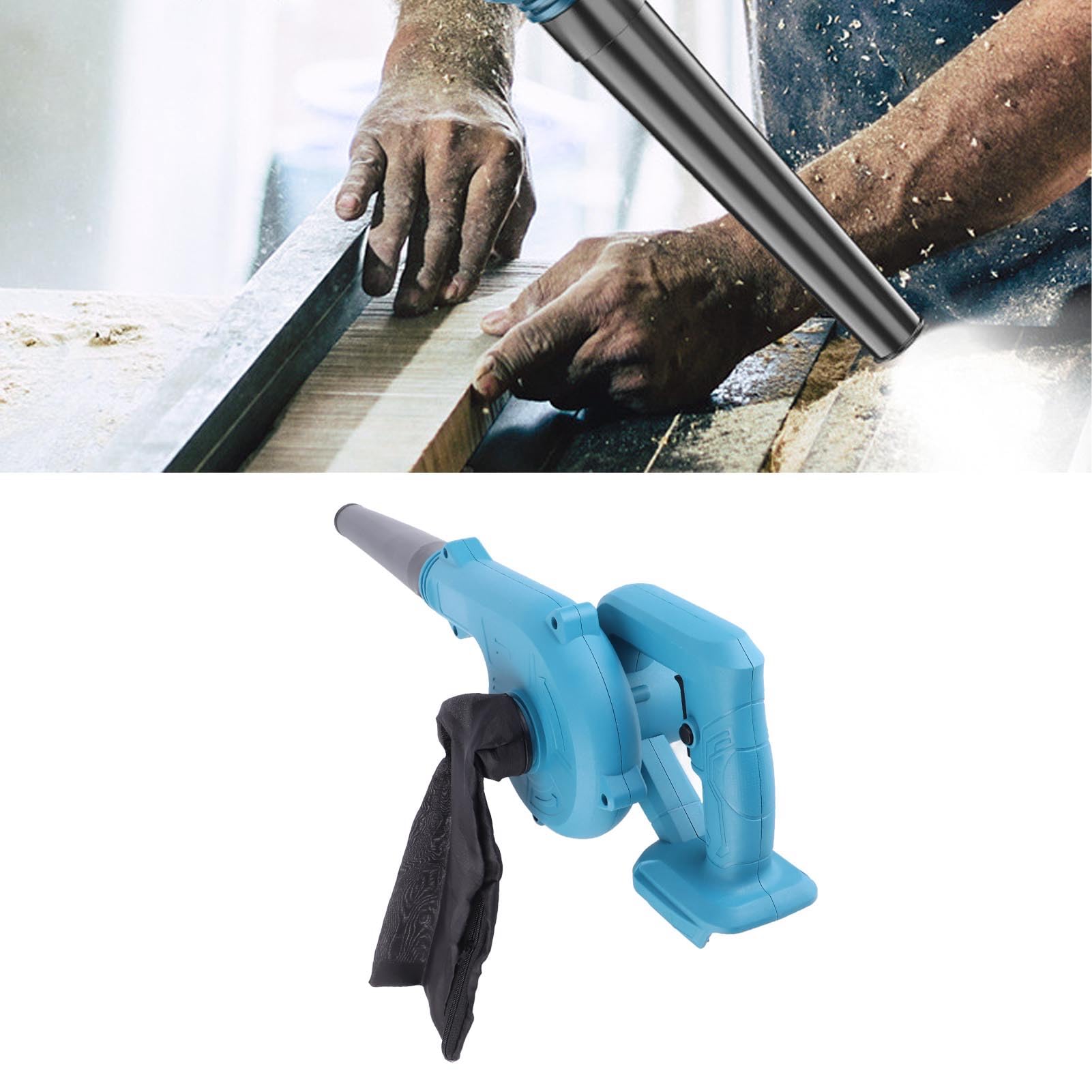 Soplador de Hojas Inalámbrico Mini Aspiradora de Mano de Alta Potencia para Limpieza de Jardín Pelo de Mascotas ABS 21V