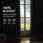 Beauoop Floral 100% Blackout Curtains 84 Inches Long 2 Panels for Bedroom Living Room Grey White Flower Patterned Room Darkening Thermal Insulated Soundproof Grommet Window Treatments Drapes, 52X84