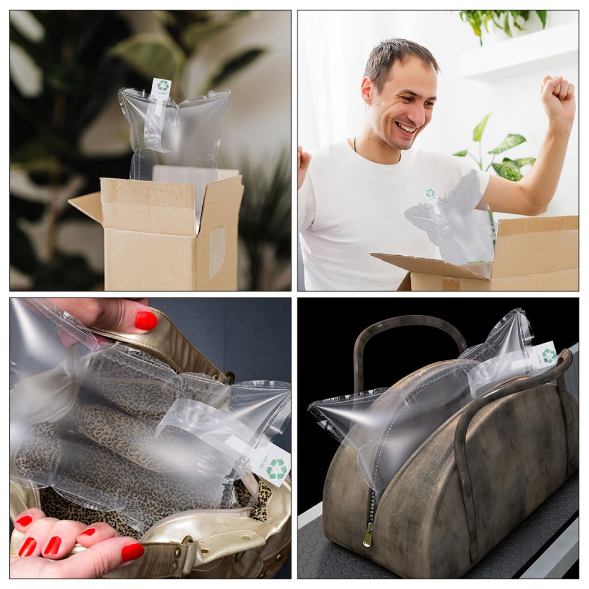 50 Pièces de Coussins Gonflables pour Emballage, Paquet Vide D’Air Anti-Collision, Protection Colis Rapide et Transport, Recyclables