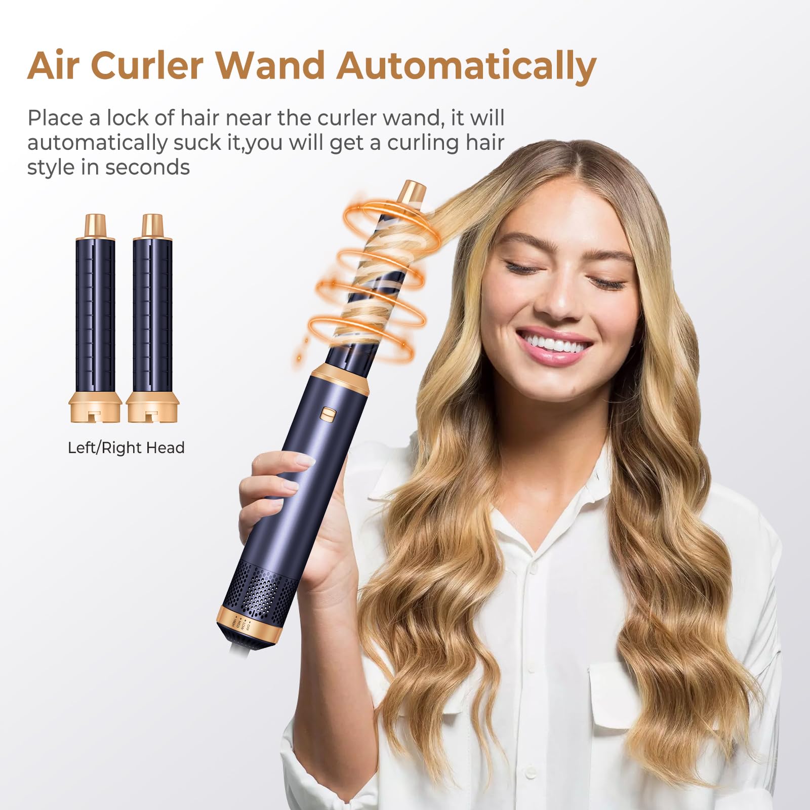UKLISS Air Styler Seche Cheveux 5 en 1, Brosse Soufflante Ionique, Boucleur d'air Boucleur a Cheveux, Hair Styler Multifonctionnelle Professionnel, Hair Dryer Brush