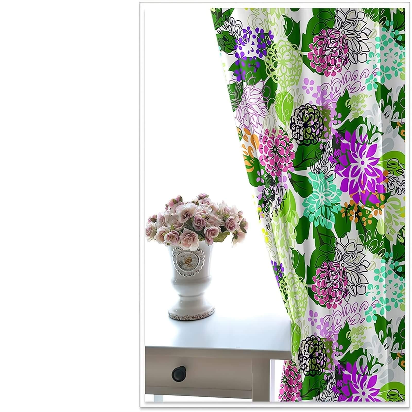 Daesar Tenda Salotto 2 Pezzi, Tenda Oscuranti Interno 132x214CM Tenda per Soggiorno Moderna Fiori Tende per Salotto Colorate Poliestere